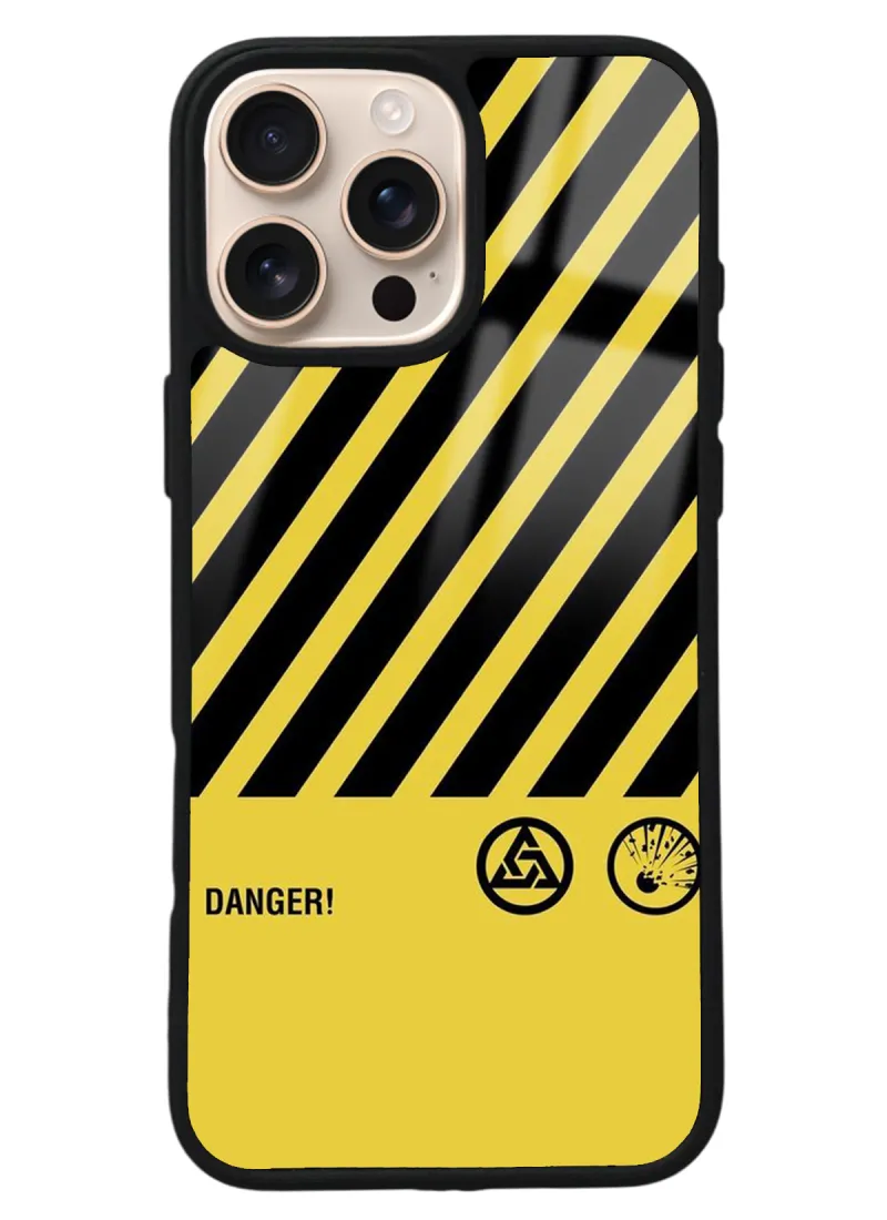 iPhone 16 Pro Max Danger Tasarımlı Glossy Telefon Kılıfı iPhone 16 Pro Max Danger Tasarımlı Glossy Telefon Kılıfı