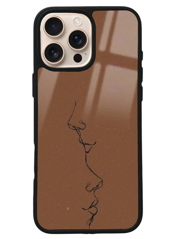 iPhone 16 Pro Max Kahve Silüet Tasarımlı Glossy Telefon Kılıfı