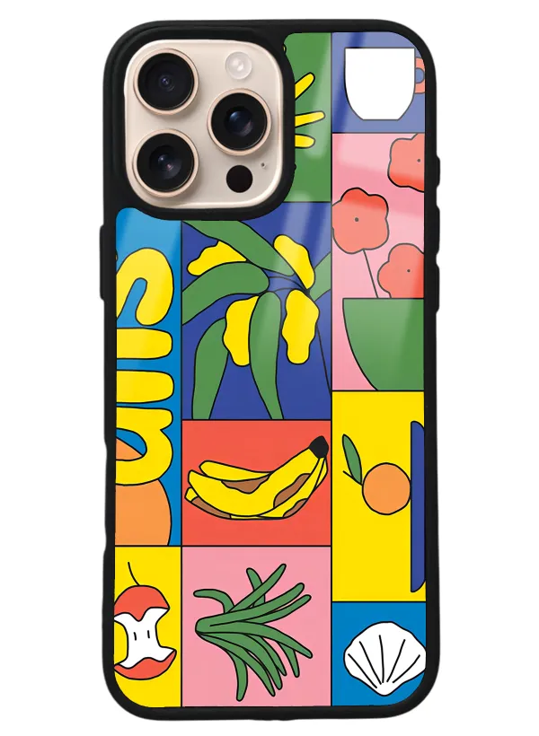 iPhone 16 Pro Max Retro Collage Tasarımlı Glossy Telefon Kılıfı