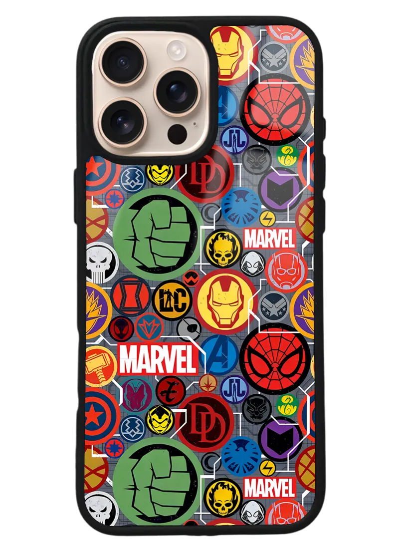 iPhone 16 Pro Max Marvel Face Tasarımlı Glossy Telefon Kılıfı iPhone 16 Pro Max Marvel Face Tasarımlı Glossy Telefon Kılıfı