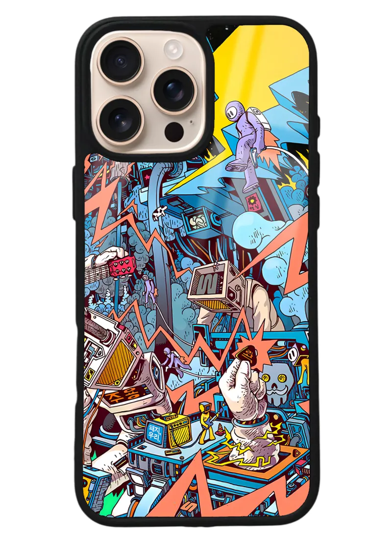 iPhone 16 Pro Max Retro Machine Tasarımlı Glossy Telefon Kılıfı iPhone 16 Pro Max Retro Machine Tasarımlı Glossy Telefon Kılıfı