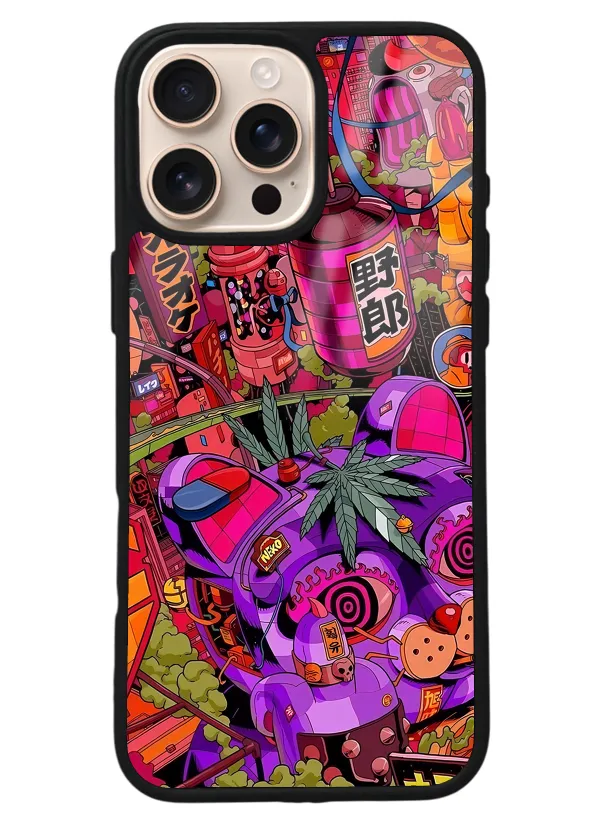 iPhone 16 Pro Max Neon Island Tasarımlı Glossy Telefon Kılıfı