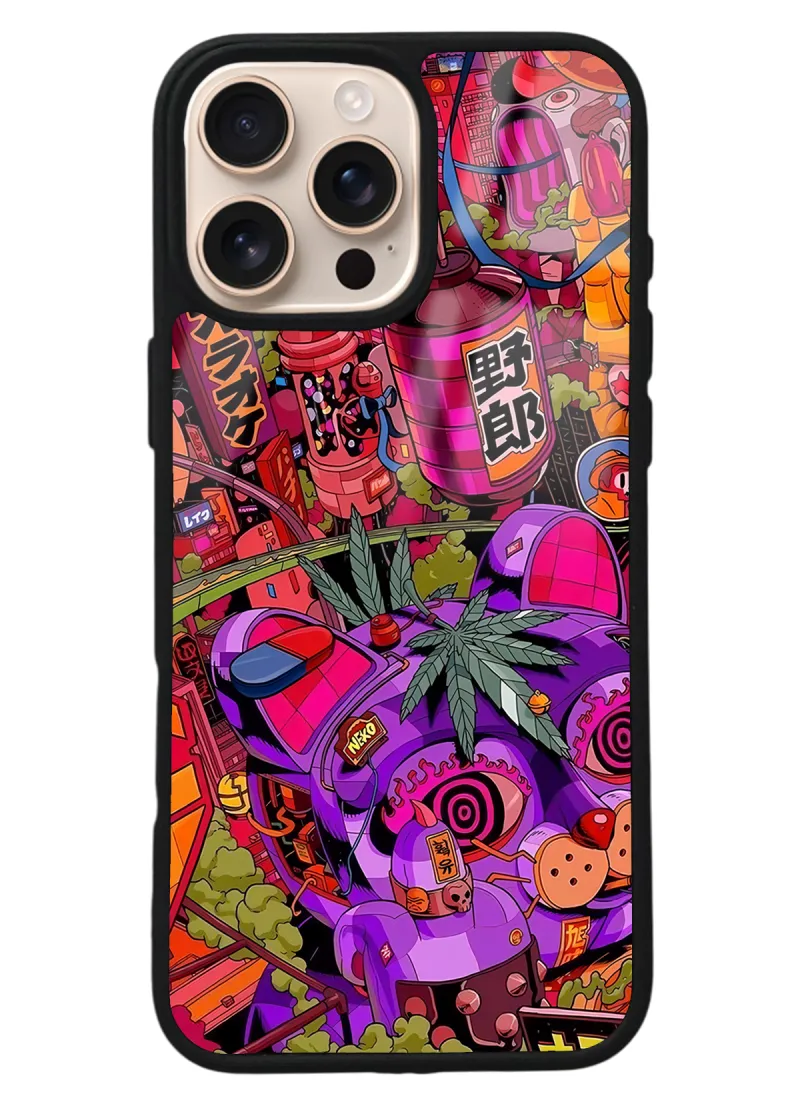 iPhone 16 Pro Max Neon Island Tasarımlı Glossy Telefon Kılıfı iPhone 16 Pro Max Neon Island Tasarımlı Glossy Telefon Kılıfı