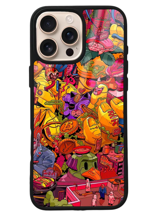 iPhone 16 Pro Max Retro Coin Tasarımlı Glossy Telefon Kılıfı