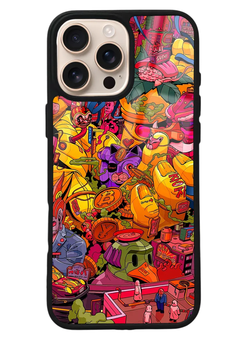 iPhone 16 Pro Max Retro Coin Tasarımlı Glossy Telefon Kılıfı