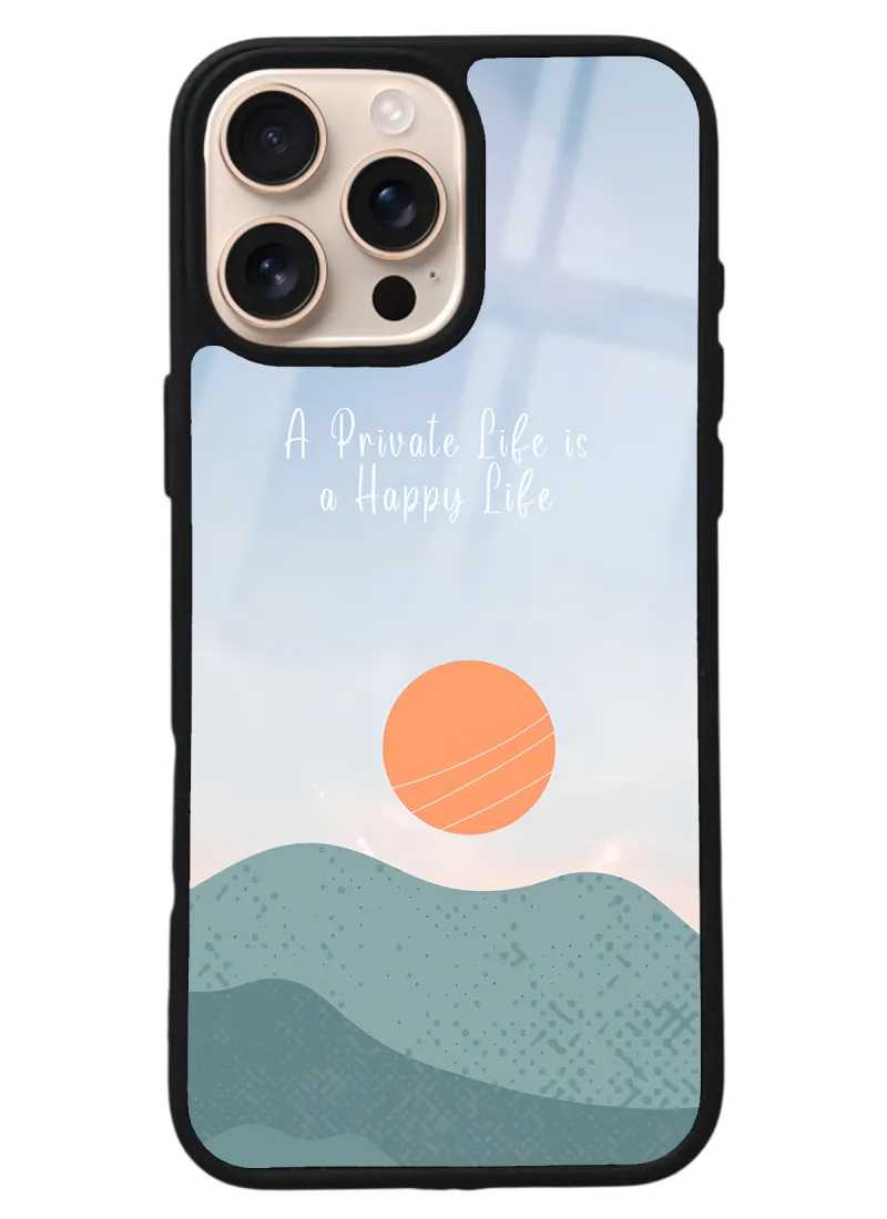 iPhone 16 Pro Max Happy Life Tasarımlı Glossy Telefon Kılıfı