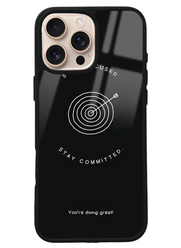 iPhone 16 Pro Max Stay Focused Tasarımlı Glossy Telefon Kılıfı