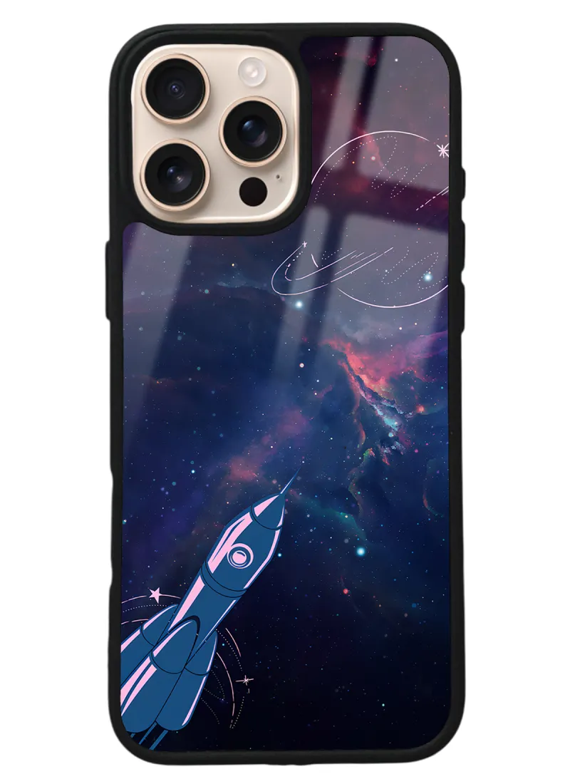 iPhone 16 Pro Max Space Rocket Tasarımlı Glossy Telefon Kılıfı iPhone 16 Pro Max Space Rocket Tasarımlı Glossy Telefon Kılıfı