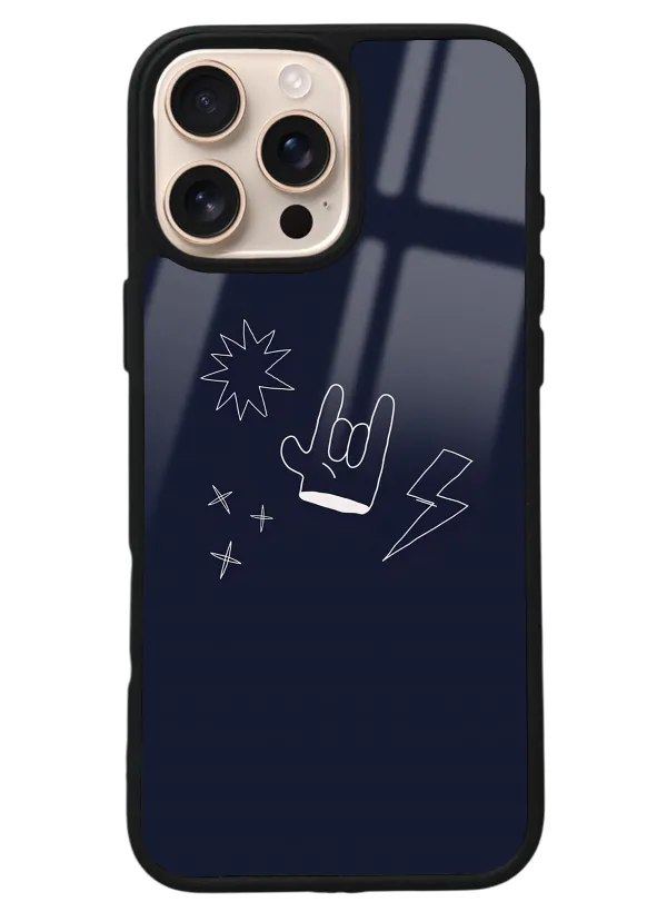 iPhone 16 Pro Max Doodle Punk Tasarımlı Glossy Telefon Kılıfı