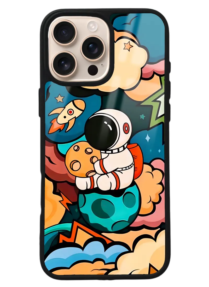 iPhone 16 Pro Max Baby Astronaut Tasarımlı Glossy Telefon Kılıfı