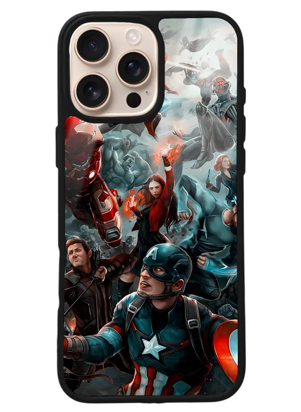 iPhone 16 Pro Max Avengers Ultron Tasarımlı Glossy Telefon Kılıfı