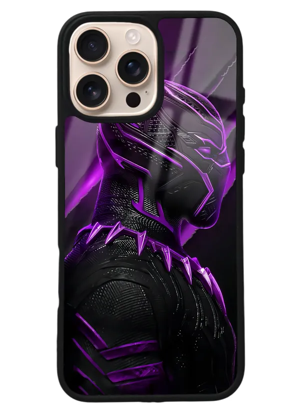 iPhone 16 Pro Max Black Panter Tasarımlı Glossy Telefon Kılıfı