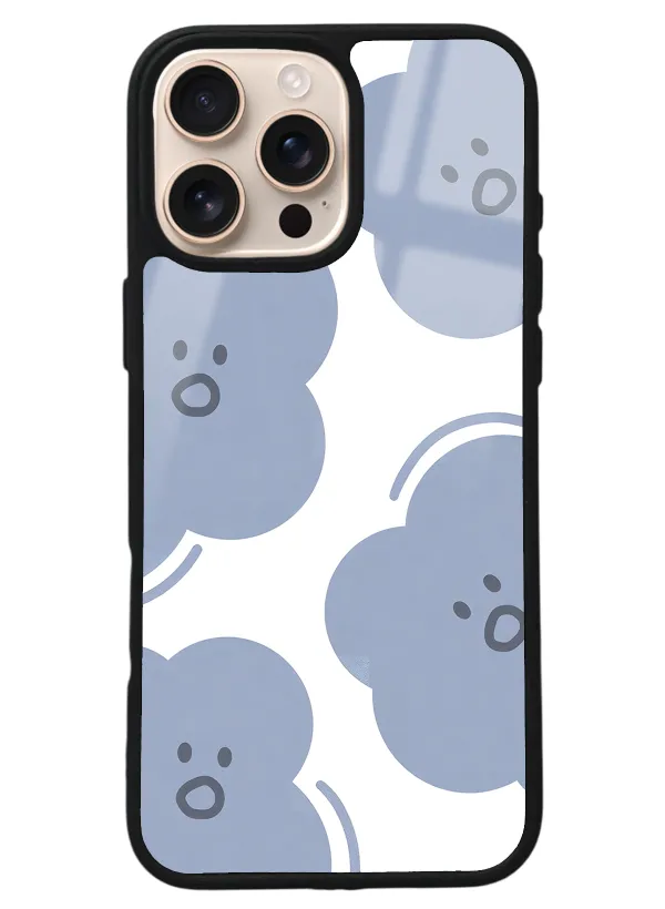 iPhone 16 Pro Max Cloud Face Tasarımlı Glossy Telefon Kılıfı