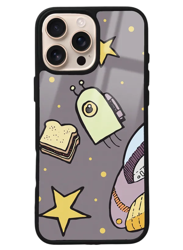 iPhone 16 Pro Max Doodle Jump Tasarımlı Glossy Telefon Kılıfı