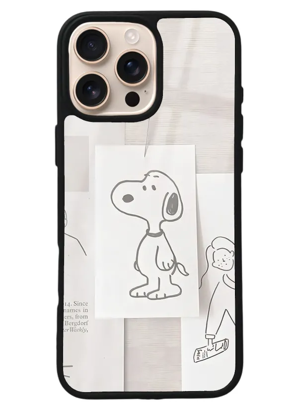 iPhone 16 Pro Max Snoppy Tasarımlı Glossy Telefon Kılıfı