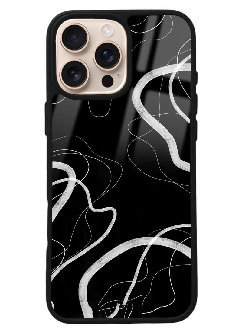 iPhone 16 Pro Max Black Wave Tasarımlı Glossy Telefon Kılıfı iPhone 16 Pro Max Black Wave Tasarımlı Glossy Telefon Kılıfı