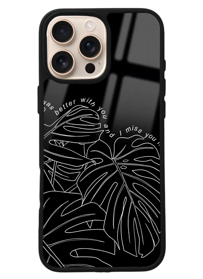 iPhone 16 Pro Max Dark Leaf Tasarımlı Glossy Telefon Kılıfı iPhone 16 Pro Max Dark Leaf Tasarımlı Glossy Telefon Kılıfı