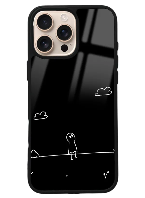 iPhone 16 Pro Max Doodle Casper Tasarımlı Glossy Telefon Kılıfı