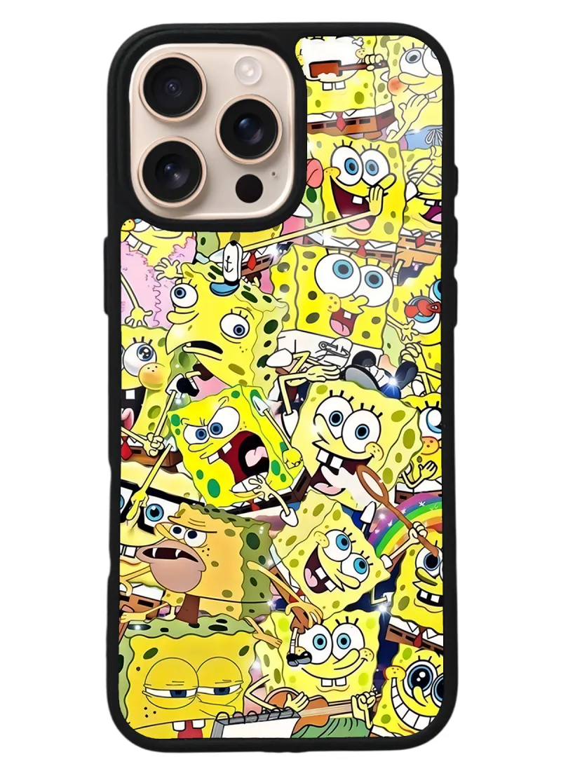 iPhone 16 Pro Max Sünger Bob Tasarımlı Glossy Telefon Kılıfı